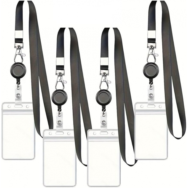 4PCS Lanyard Black Retractable - Lanyard Badge Holder review and price
