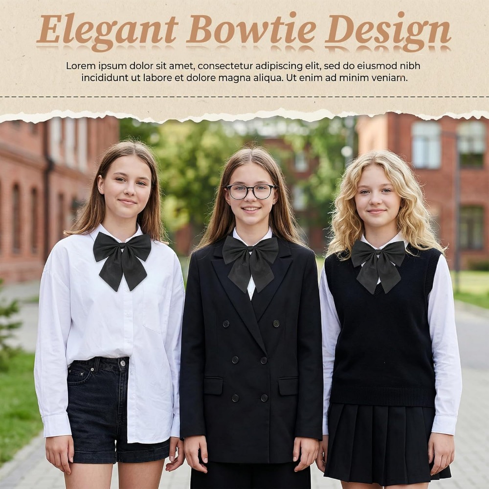 Black Bow Ties for Women, Larg - Bow Tie Pre Tied review and price