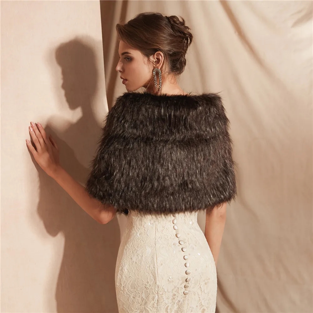 Elegant Faux Fur Bridal Wrap - - Stole Wedding Shawl review and price