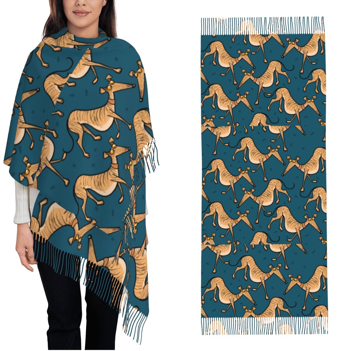 Greyhound Whippet Lurcher Dog  - Pashmina Wrap Large review and price
