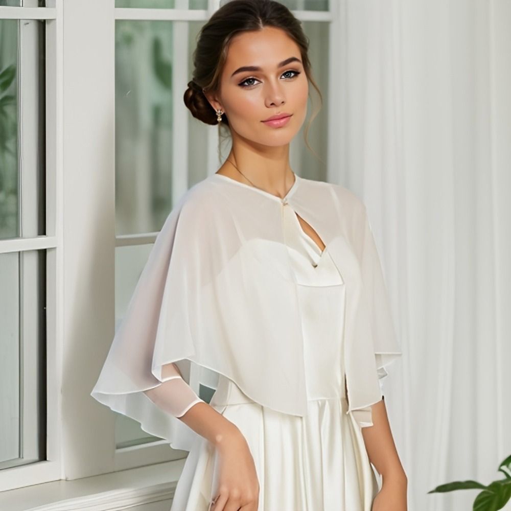 Vintage Sheer Chiffon Capelet  - Stole Wedding Shawl review and price