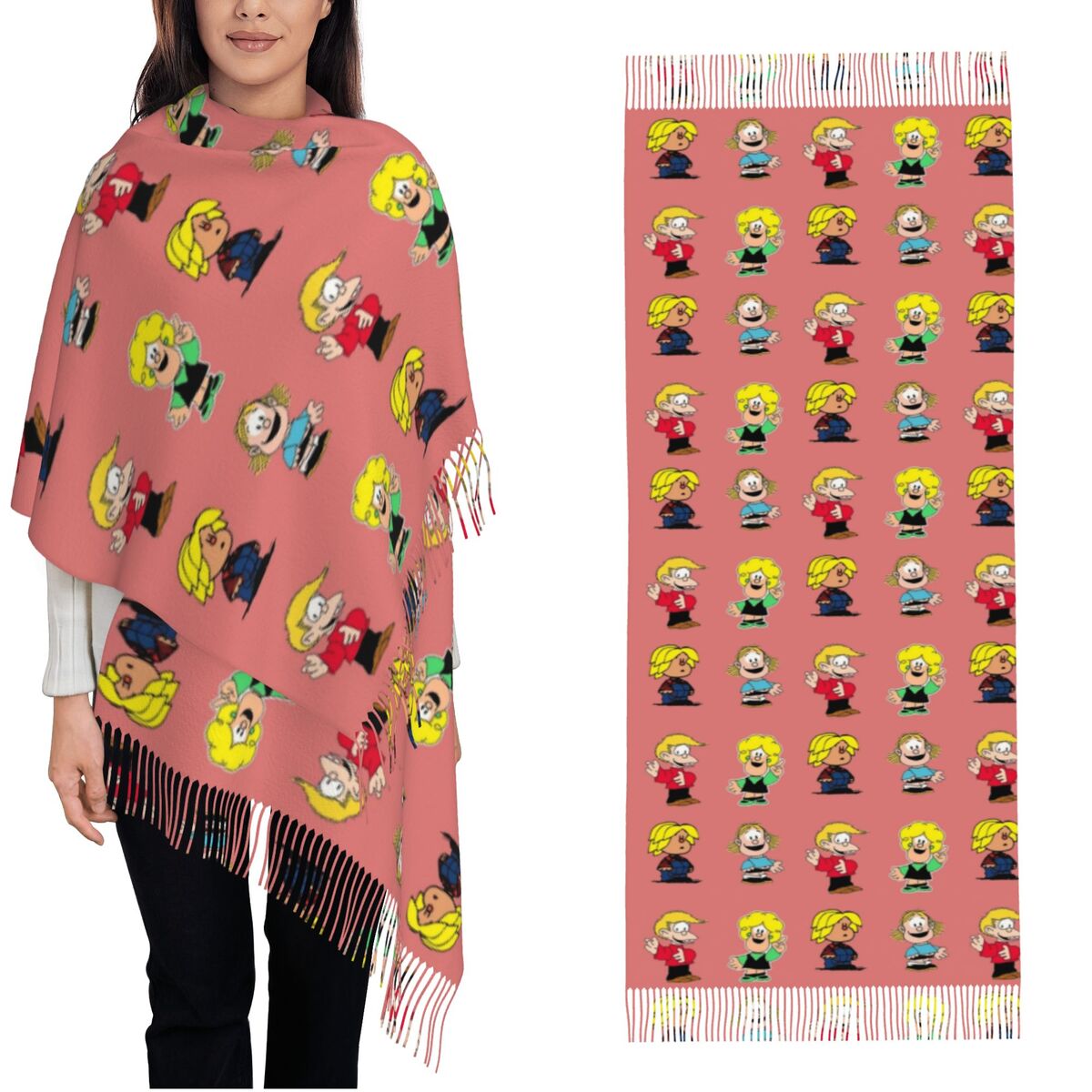 Womens Tassel Scarf Mafaldas C - Pashmina Wrap Large review and price