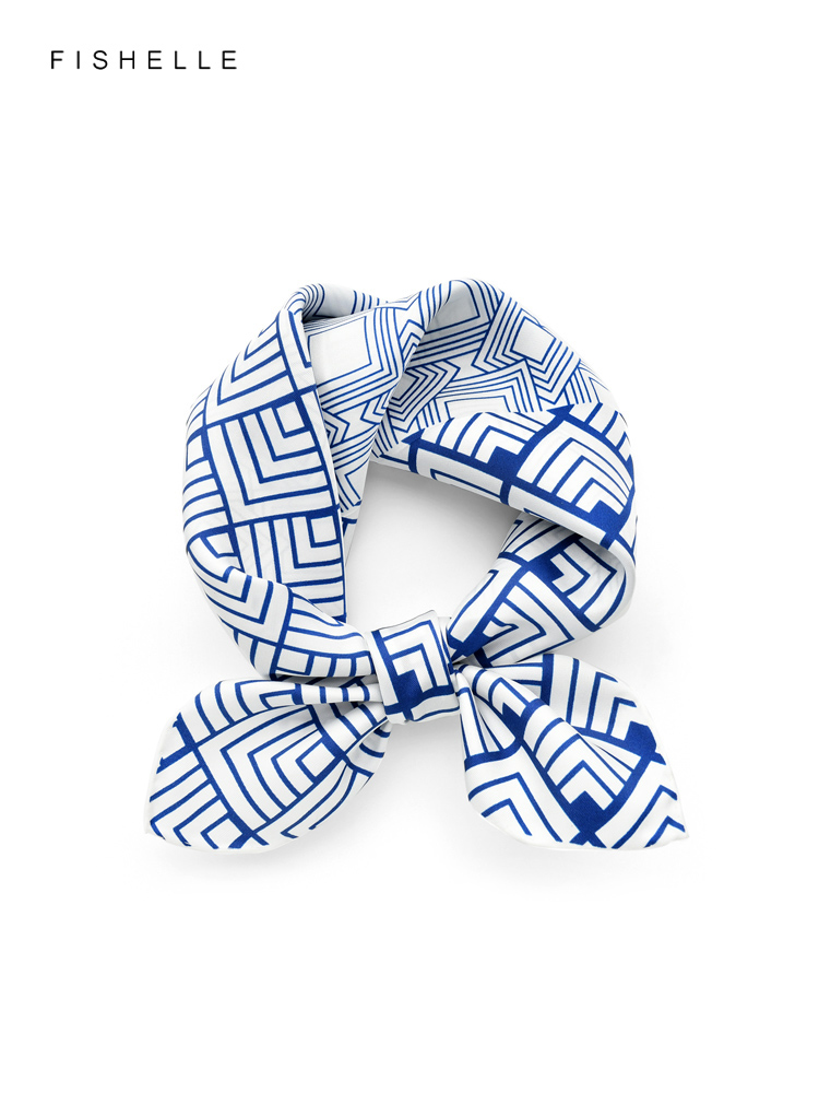 Geometric printed real silk tw - Scarf Silk Square review and price