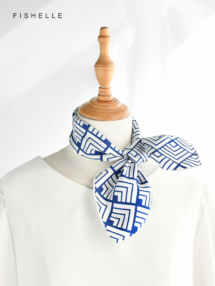 Geometric printed real silk tw - Scarf Silk Square review and price