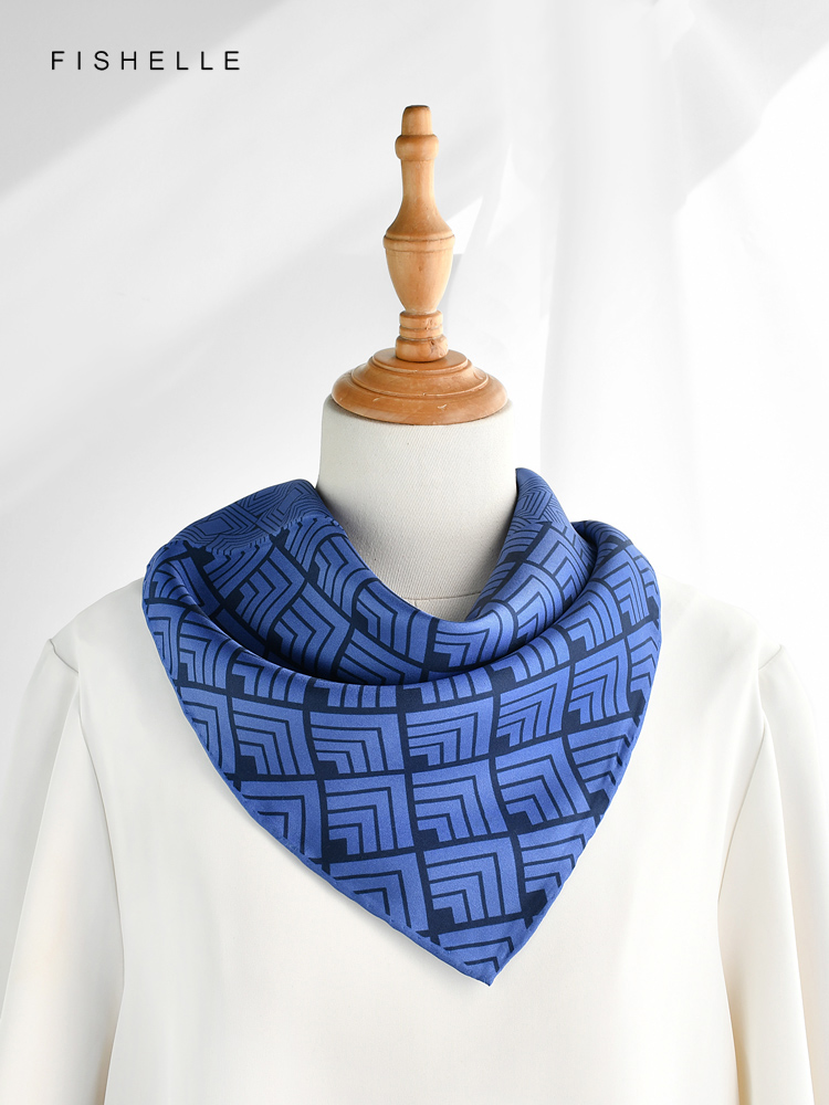Geometric printed real silk tw - Scarf Silk Square review and price